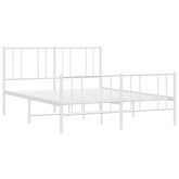 Metalowa rama łóżka z wezgłowiem i zanóżkiem, biała, 140x190 cm vidaXL