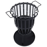 vidaXL Palenisko ogrodowe z kratką grillową, stal, 47,5 cm