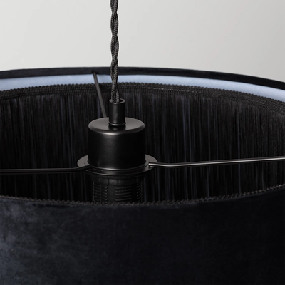 Lampa Wisząca z Czarnego Aksamitu Abruzzo Fonte E27