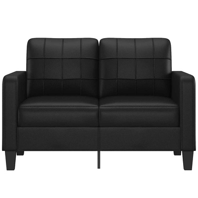 2-osobowa sofa, czarna, 120 cm, sztuczna skóra
