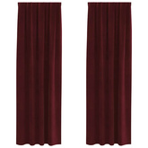 Zasłony zaciemniające 2 pcs Czerwone wino 140 x 245 cm Aksamit