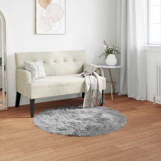 Dywan z sztucznej owczej skóry TAFALLA Szary ? 100 cm Poliester