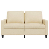 2-osobowa sofa, kremowa, 120 cm, tapicerowana tkaniną