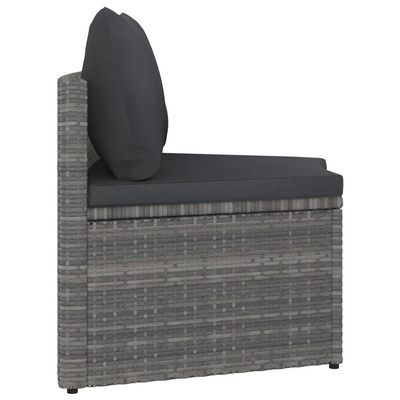 6-częściowa sofa do ogrodu, z poduszkami, polirattan, szara