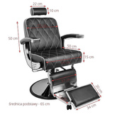 Gabbiano fotel barberski Imperial czarny 112449
