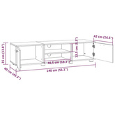 vidaXL Szafka pod TV, biała, 140x40x35 cm materiał drewnopochodny