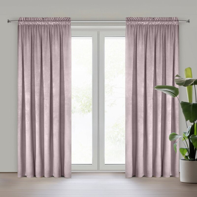 Zasłona Pierre pudrowy róż 140x300