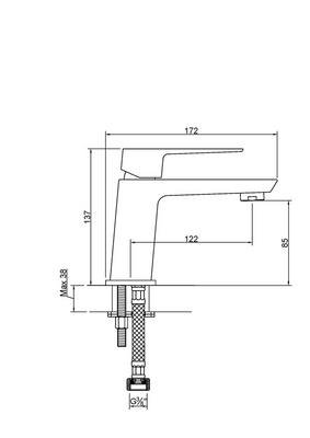Bateria umywalkowa Paros chrom Invena