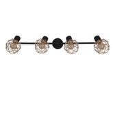 Lampa ścienna sufitowa listwa czarny klosz miedziany 4x40W E14 Acrobat 94-22226
