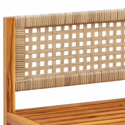 Narożna sofa ogrodowa z poduszkami, drewno akacjowe i rattanowe
