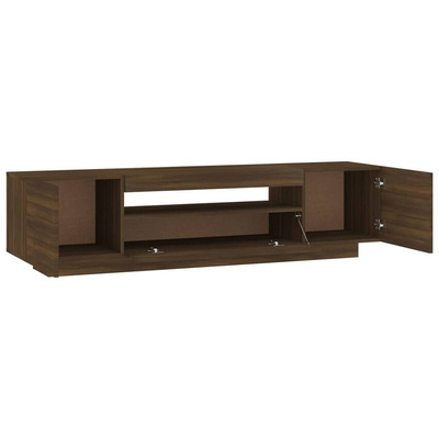 vidaXL Szafka pod TV z oświetleniem LED, brązowy dąb, 160x35x40 cm