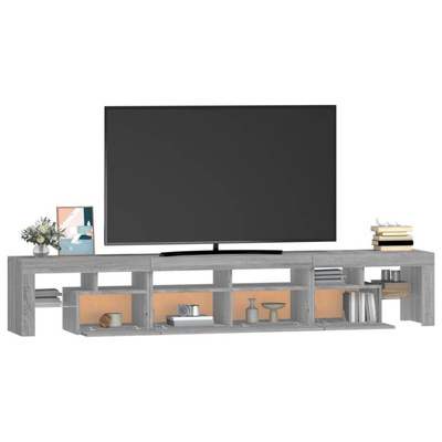 vidaXL Szafka pod TV z oświetleniem LED szary dąb sonoma 230x36,5x40cm