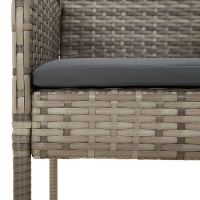 9-cz. zestaw mebli ogrodowych, poduszki, czarno-szary rattan PE