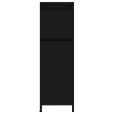 Szafka łazienkowa, czarna, 30x30x95 cm, materiał drewnopochodny