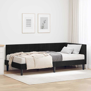 Rama Łóżka Narożnego z Materacem 2 szt. Czarny 100 x 200 cm