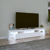 vidaXL Szafka pod TV z oświetleniem LED, biała 200x36,5x40 cm cm