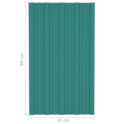 Panel dachowy 12 pcs zielony 80 x 45 cm Stal galwanizowana