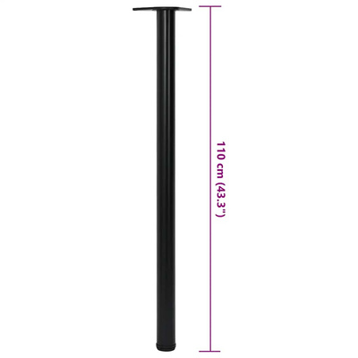 4 Nogi do stołu z regulacją wysokości Czarne 1100 mm
