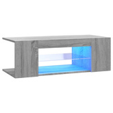 vidaXL Szafka pod TV z oświetleniem LED, szary dąb sonoma, 90x39x30 cm