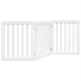 Składana bramka zabezpieczająca dla psa, 3 panele, biała, 150cm