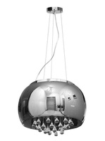 Lampa Szklana Przydymione lustro drobne korale 50cm