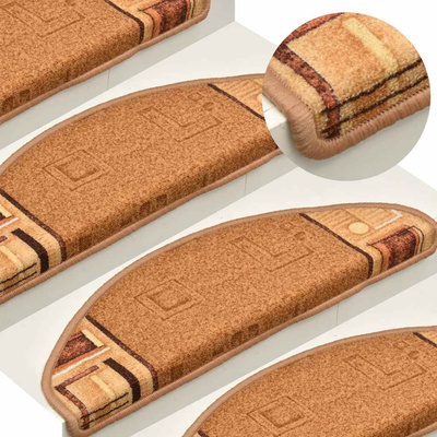 Samoprzylepne nakładki na schody, 15 szt., beżowe, 65x21x4 cm