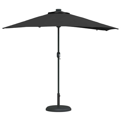 Parasolka ogrodowa Czarny 294 x 150 x 223 cm Poliester i Stal