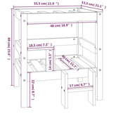 vidaXL Legowisko dla psa, szare, 55,5x53,5x60 cm, lite drewno sosnowe