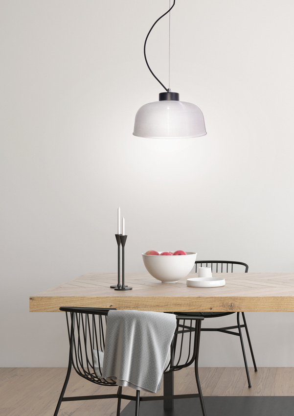 Lampa wisząca 27cm szklana/czarny kabel Liverpool Ledea 50101286