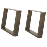 Nogi do stolika kawowego w kształcie litery U 2 szt. Naturalna stal 70x(42-43) cm Stal
