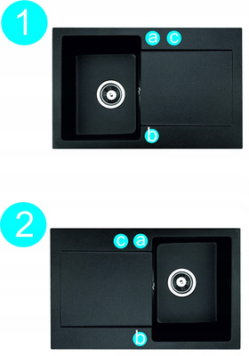 Zlewozmywak Cordeo 67 08 / czarny nakrapiany