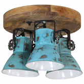 Lampa sufitowa, 25 W, postarzany niebieski, 35x35x25 cm, E27