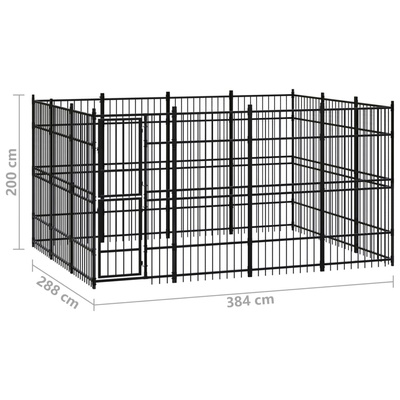 Kojec zewnętrzny dla psa, stalowy, 11,06 m?
