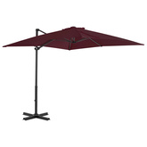 vidaXL Parasol wiszący na aluminiowym słupku, bordowy, 250x250 cm