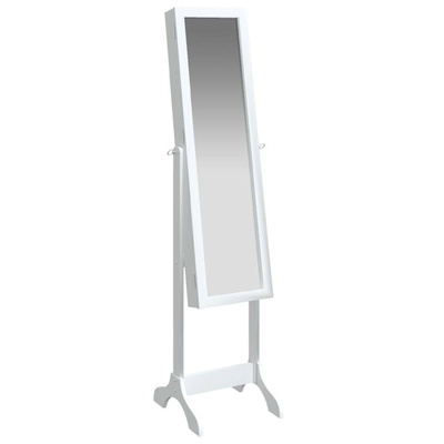 vidaXL Lustro wolnostojące, białe, 34x37x146 cm