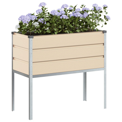 Donica Kość słoniowa 100 x 45 x 90 cm Stal Galwanizowana