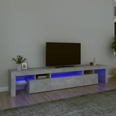 vidaXL Szafka pod TV z oświetleniem LED, szarość betonu 215x36,5x40 cm
