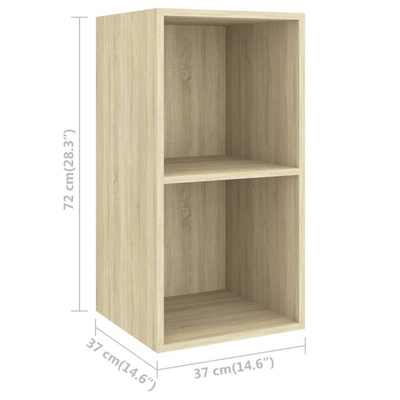 vidaXL Wisząca szafka pod TV, kolor dąb sonoma, 37x37x72 cm