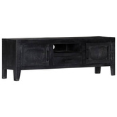 vidaXL Szafka pod TV, czarna, 118 x 30 x 40 cm, lite drewno mango