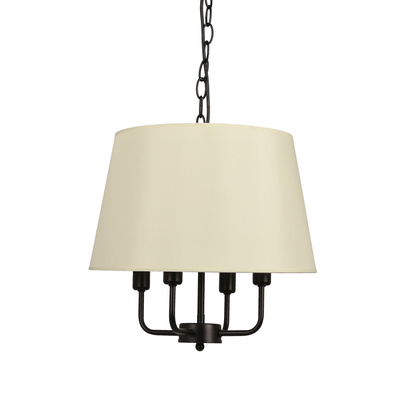 Lampa wisząca z abażurem Pasteri klasyczna 4-punktowa do salonu