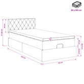 Łóżko z pojemnikiem i materacem LED jasnoszary 90 x 190 cm