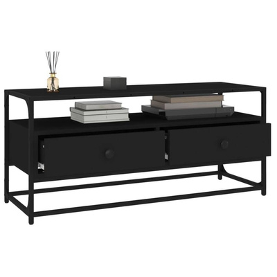 Szafka pod TV, czarna, 100x35x45 cm, materiał drewnopochodny vidaXL