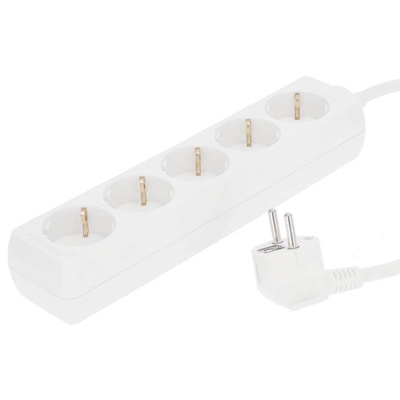 Przedłużacz domowy przenośny LOGAN S White 5 - krotny Schuko 1,5m EDO777571 EDO Solutions