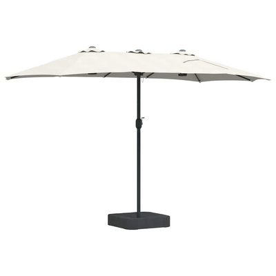Parasolka ogrodowa piaskowy 385 x 209 x 244 cm Poliester i Stal