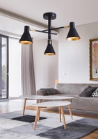 Lampa sufitowa czarno-złota mat regulowana 3x40W Less 33-70975
