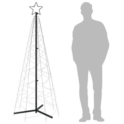 vidaXL Choinka stożkowa, 200 zimnych białych LED, 70x180 cm