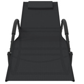 Leżak, bujany, czarny, stal i tworzywo textilene