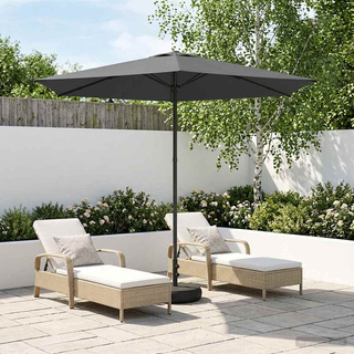Parasol ogrodowy z podstawą 270 x 270 cm Poliester Prostokątny