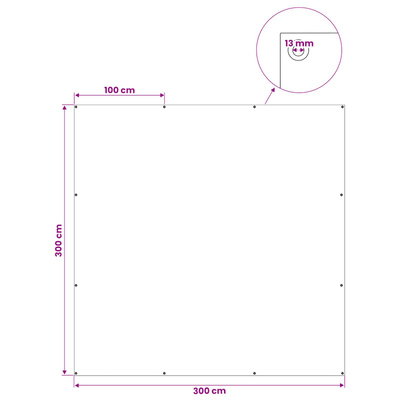 Plandeka z oczkami Biały 3 x 3 m 180 gsm PE
