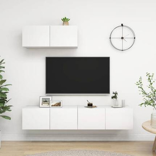 vidaXL Szafki telewizyjne, 3 szt., białe, materiał drewnopochodny